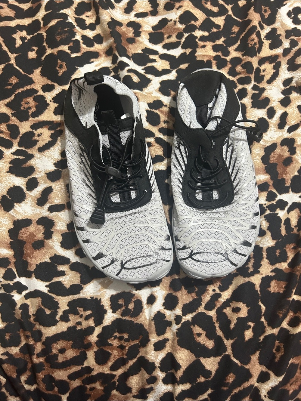 Women's Black & White Slip-On Flats — Lightweight Breathable Loafers - Picture 2 of 4